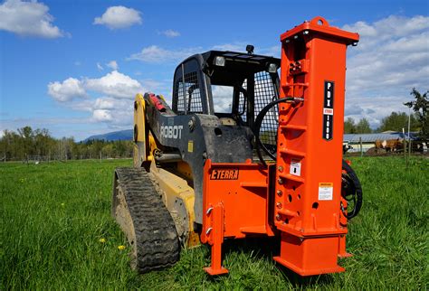 skid steer post pounder with a grapple|best skid steer post driver.